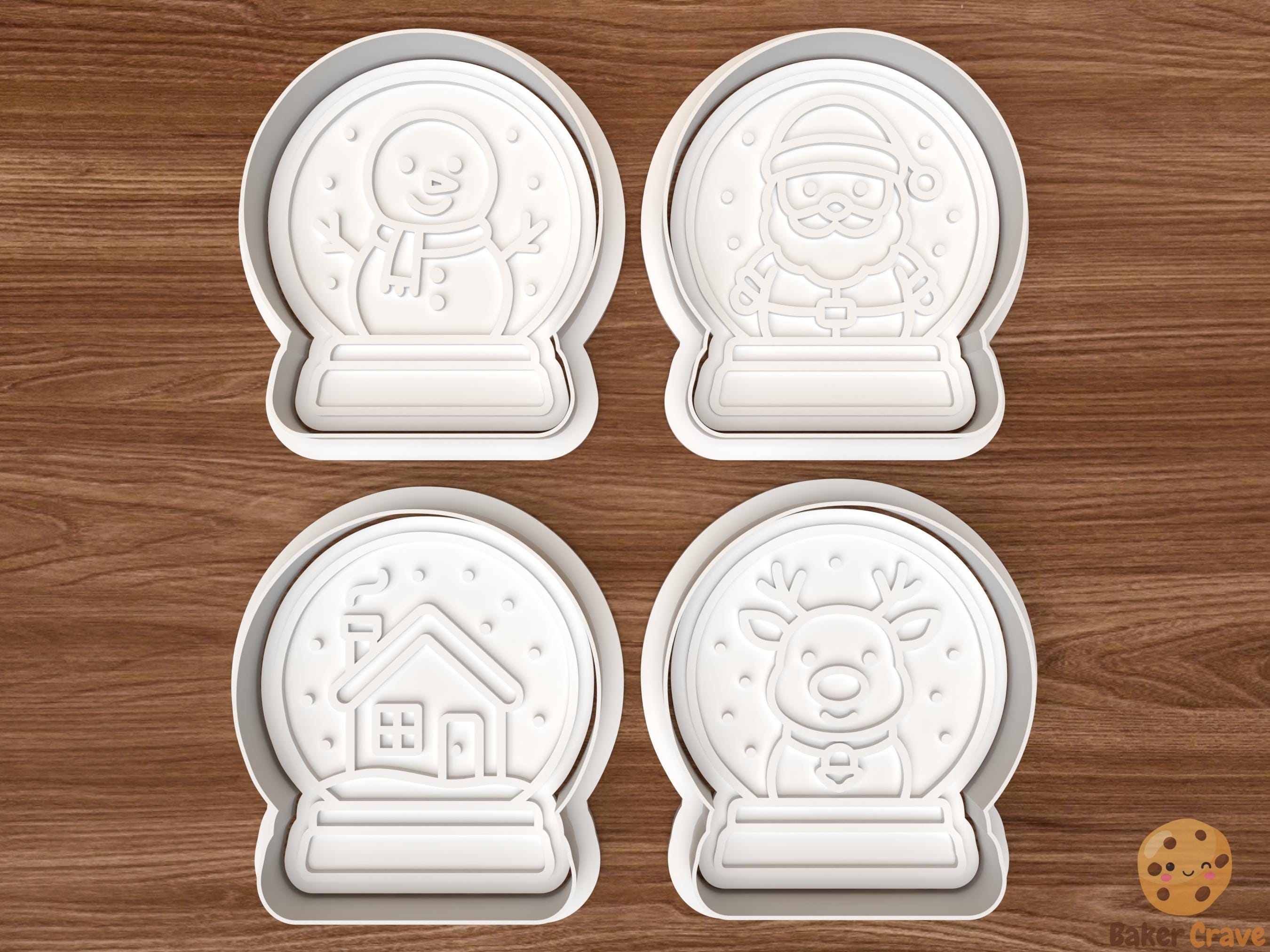 Christmas Snow Globes Cookie Cutter Set STL File