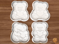 Teddy Bear with Heart Cookie Cutter Set STL File - bear1