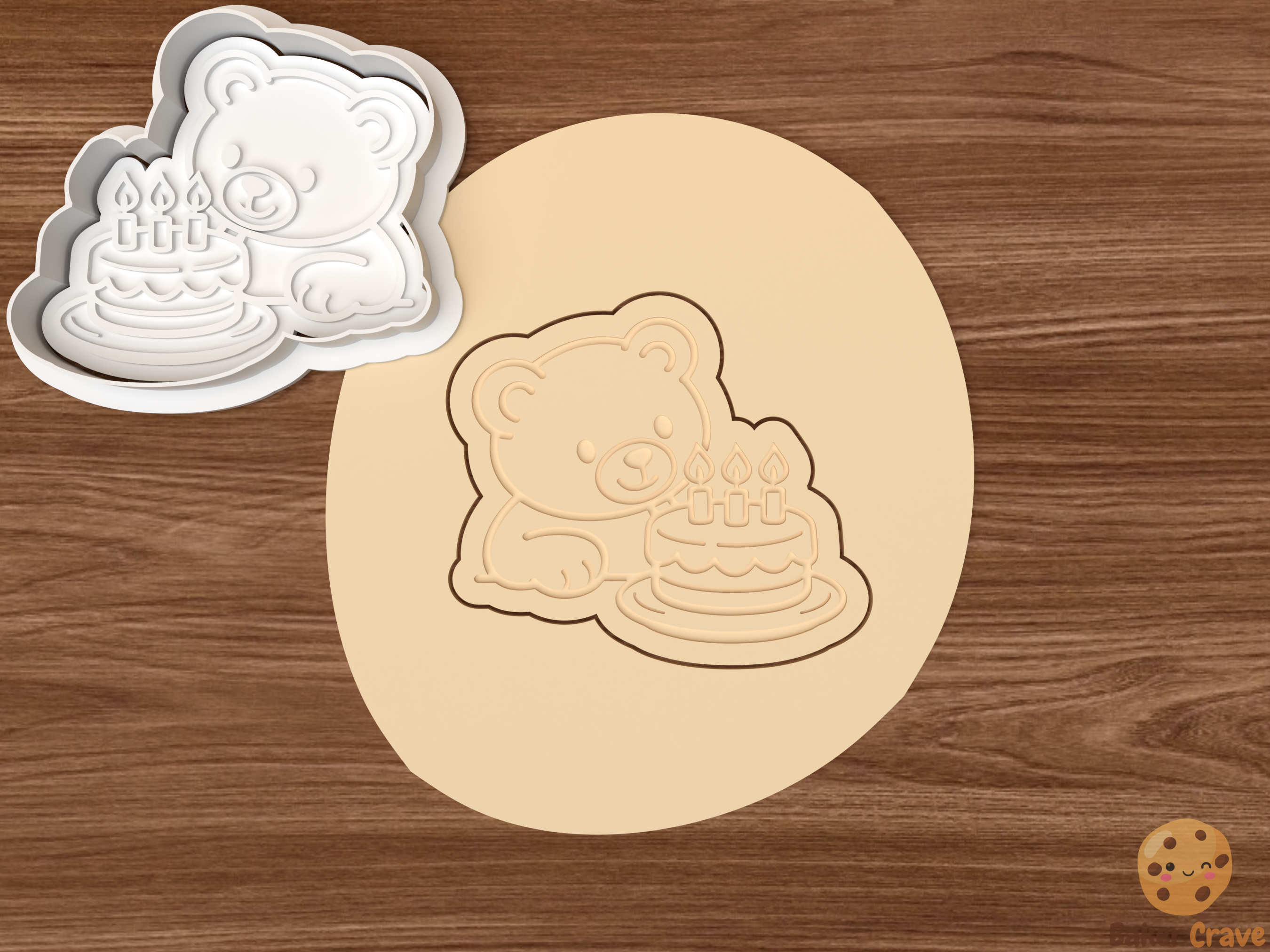 Birthday Teddy Bear Cookie Cutter Set STL File - bear2