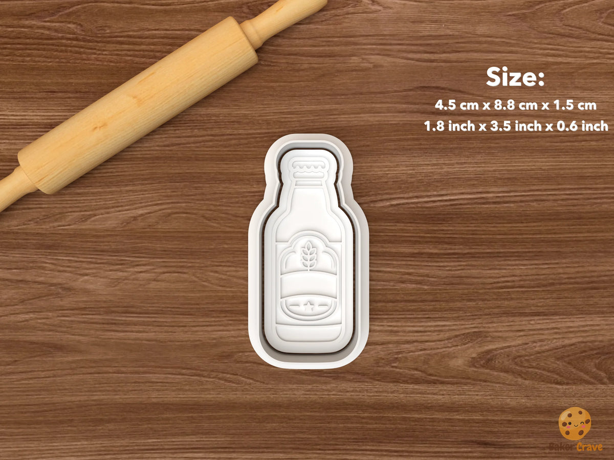 Beer & Cheers Dad Cookie Cutter Set STL File - single beer bottle