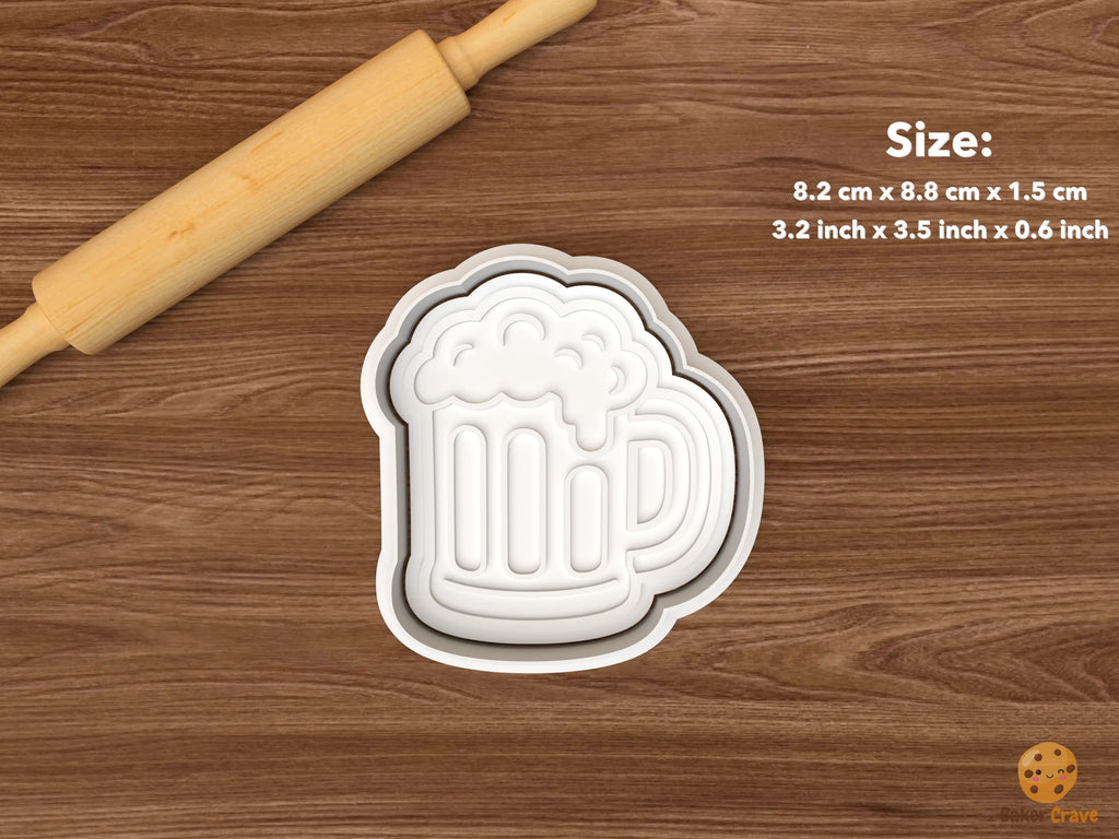 Beer & Cheers Dad Cookie Cutter Set STL File - single beer mug