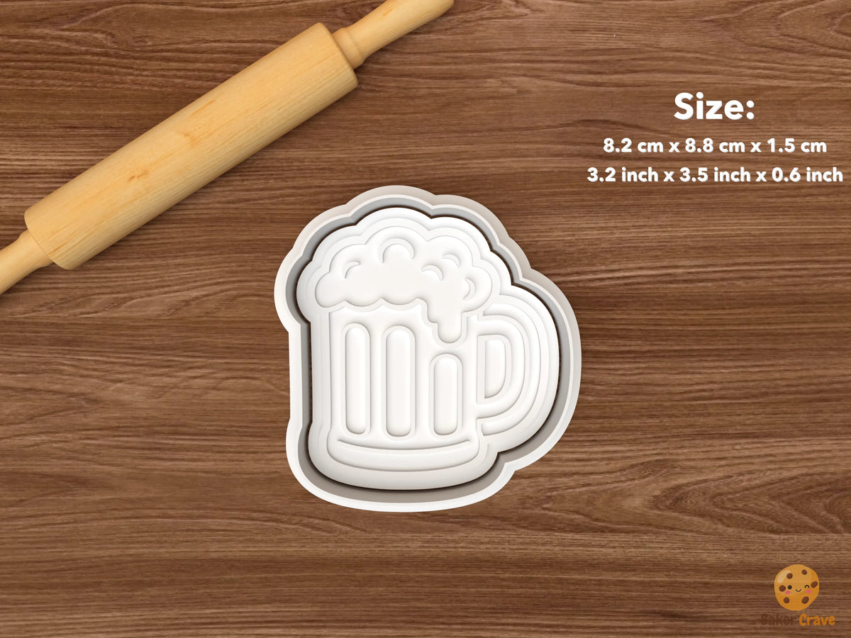 Beer & Cheers Dad Cookie Cutter Set STL File - single beer mug