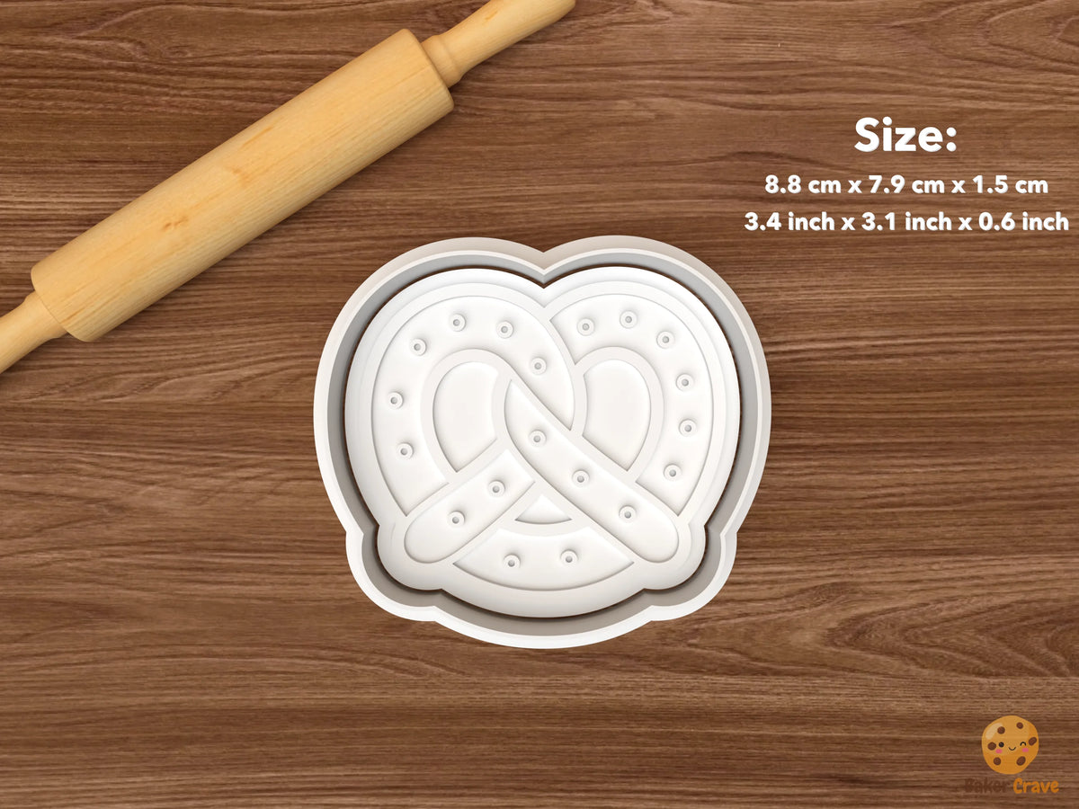 Beer & Cheers Dad Cookie Cutter Set STL File - single pretzel