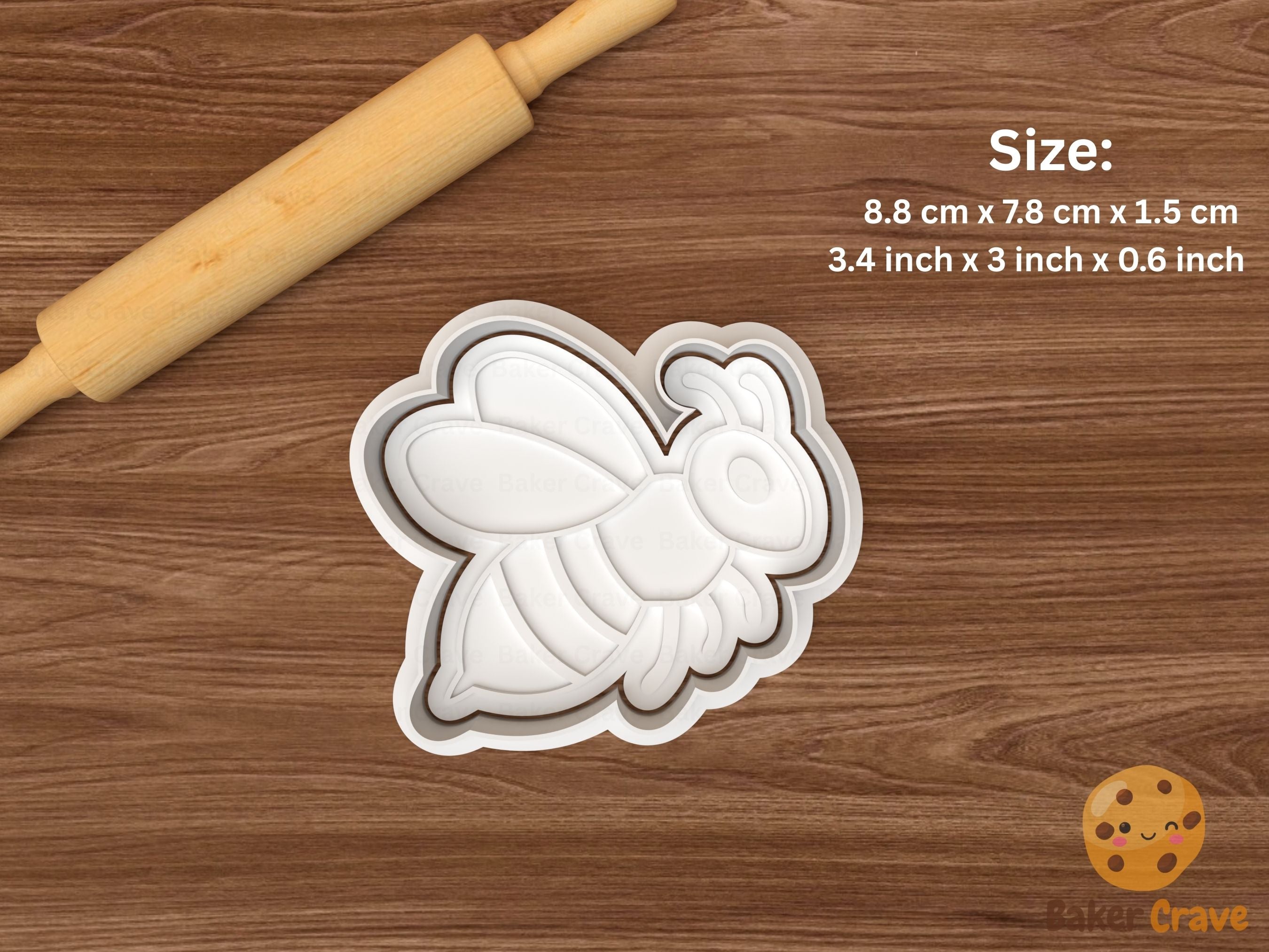 Bee Cookie Cutter Set STL File - beeset2