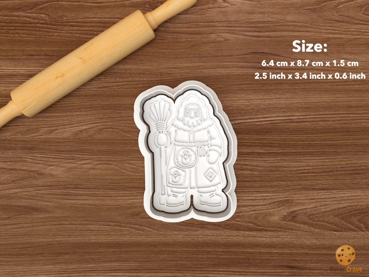 Belsnickel Christmas Cookie Cutter Set STL File - single belsnickel with broom