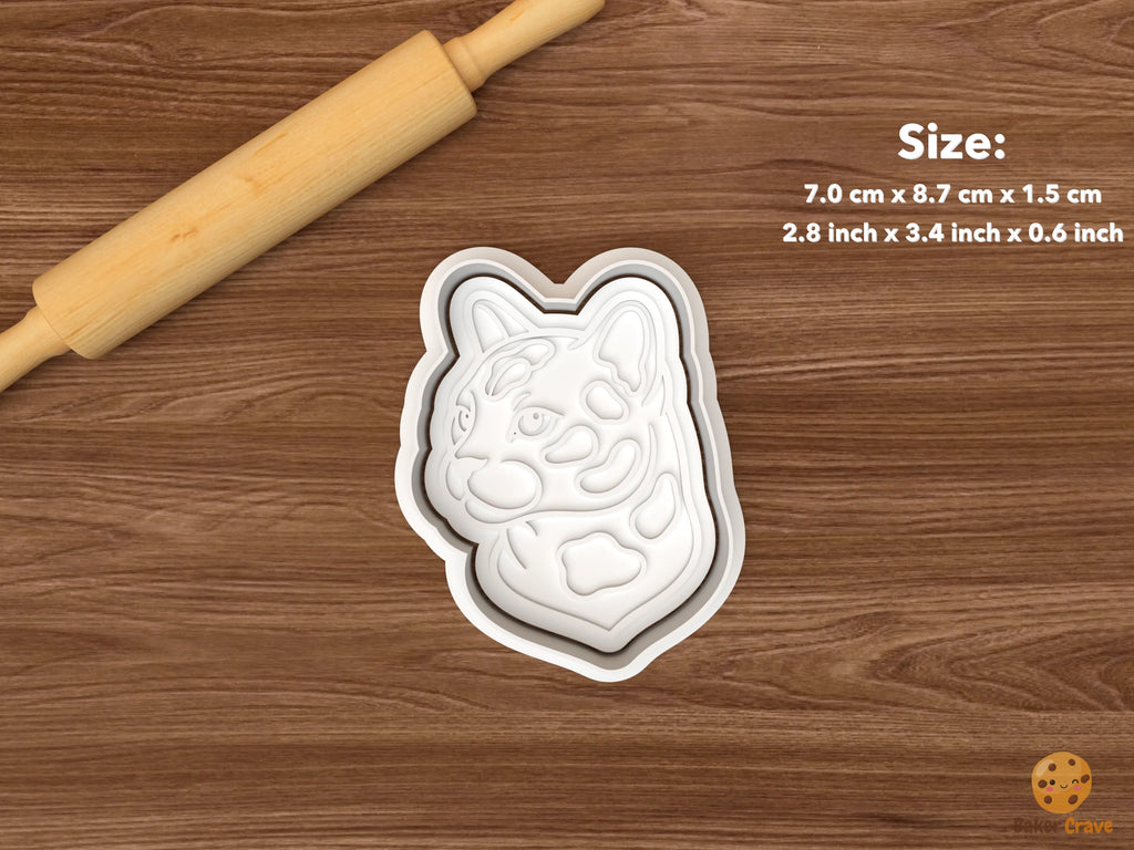 Bengal Cat Cookie Cutter Set STL File - single bengal cat face