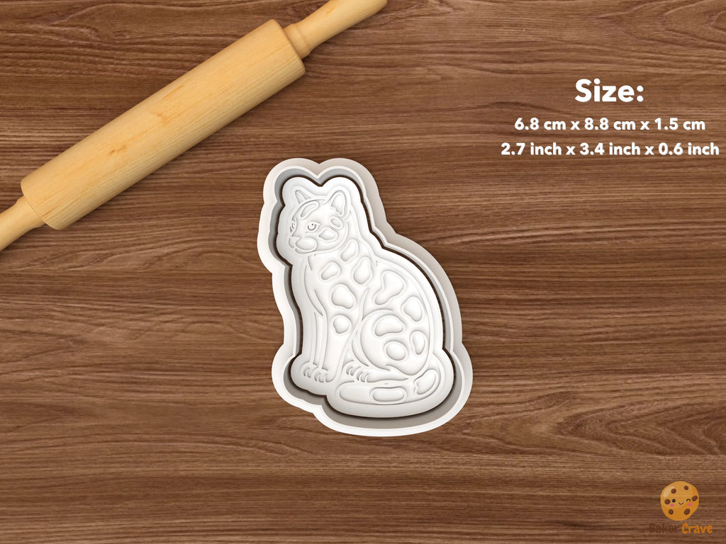 Bengal Cat Cookie Cutter Set STL File - single sitting bengal cat