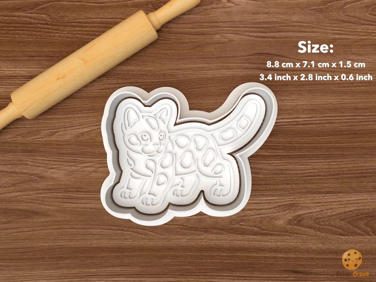 Bengal Cat Cookie Cutter Set STL File - single walking bengal cat