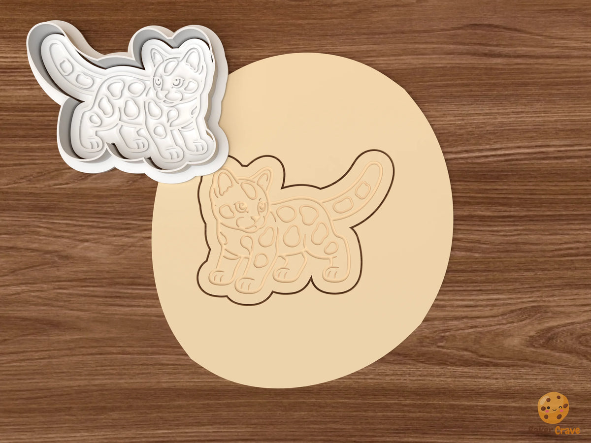 Bengal Cat Cookie Cutter Set STL File - dough walking bengal cat