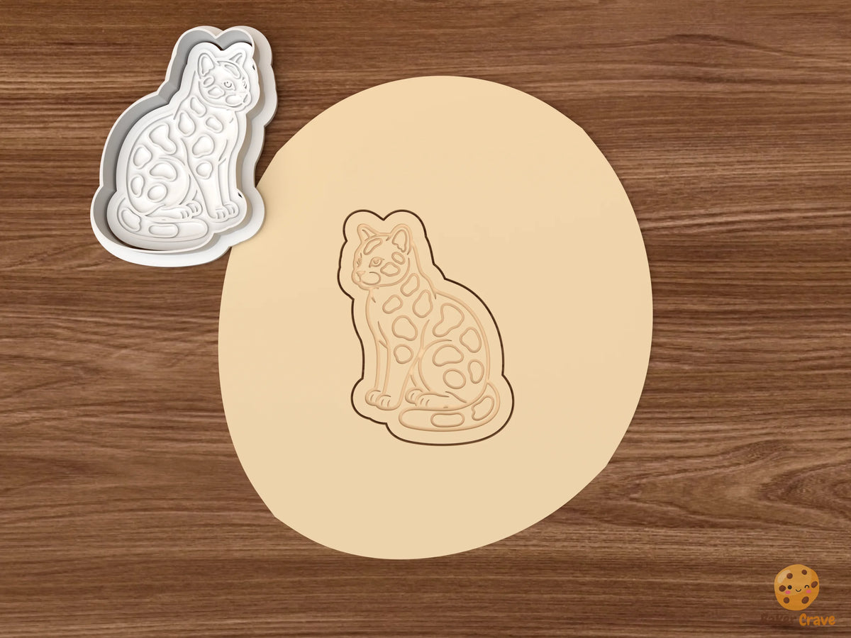 Bengal Cat Cookie Cutter Set STL File - dough sitting bengal cat