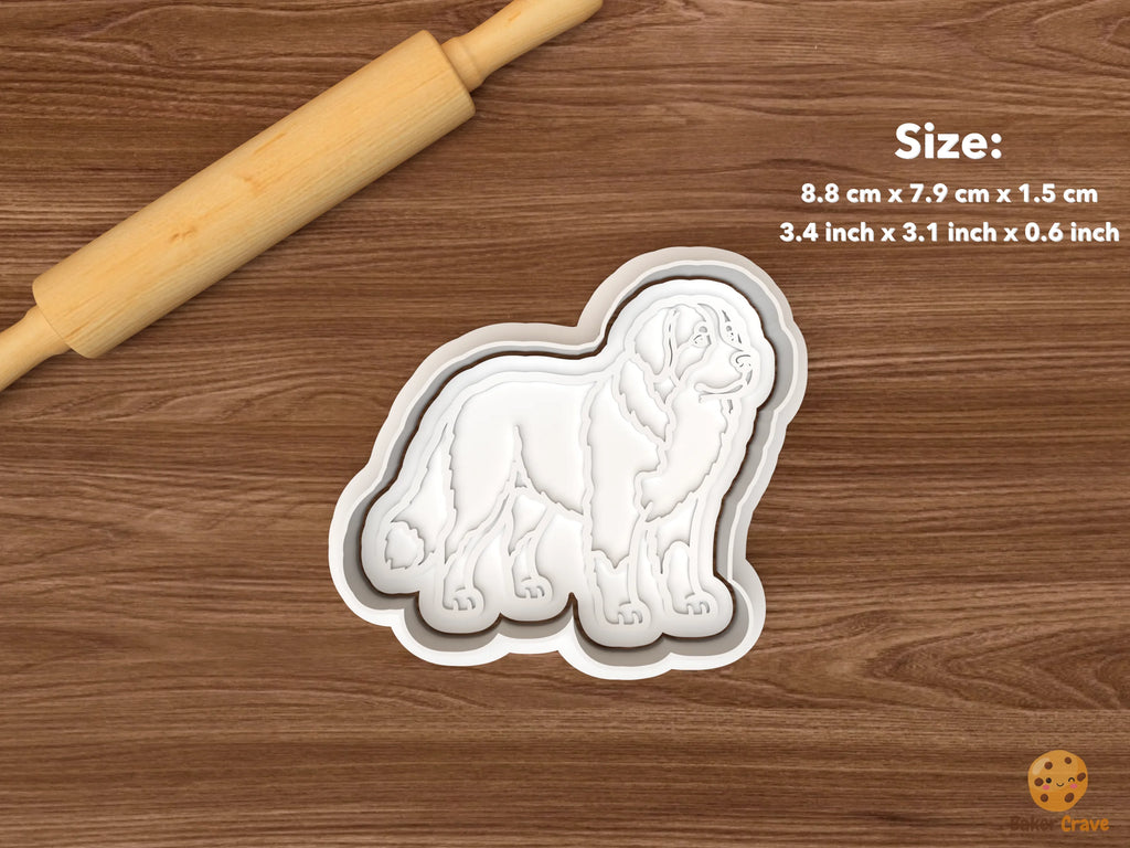 Bernese Mountain Dog Cookie Cutter Set STL File - single standing bernese mountain dog profile