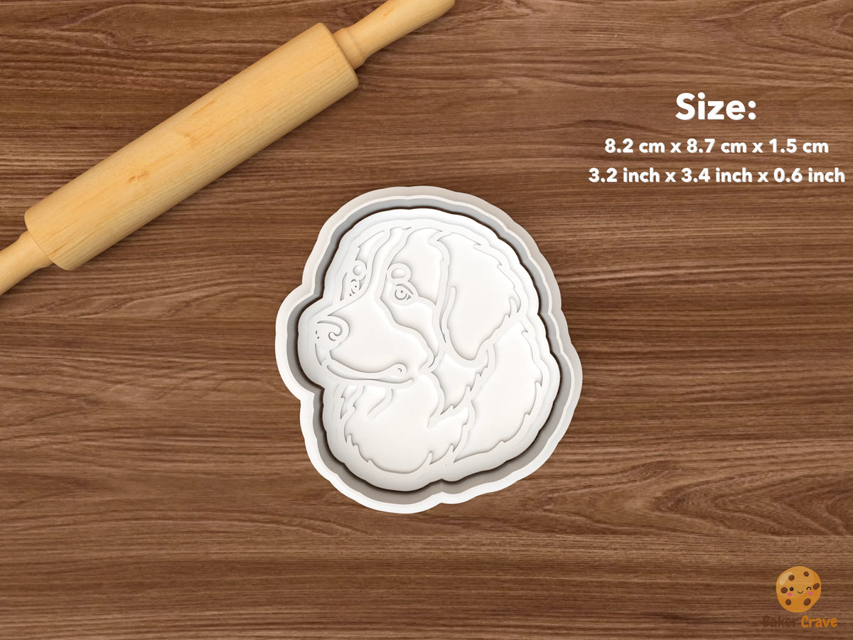 Bernese Mountain Dog Cookie Cutter Set STL File - single bernese mountain dog head