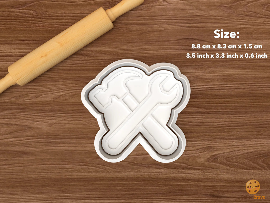 Best Dad Tools Cookie Cutter Set STL File - single crossed hammer and wrench