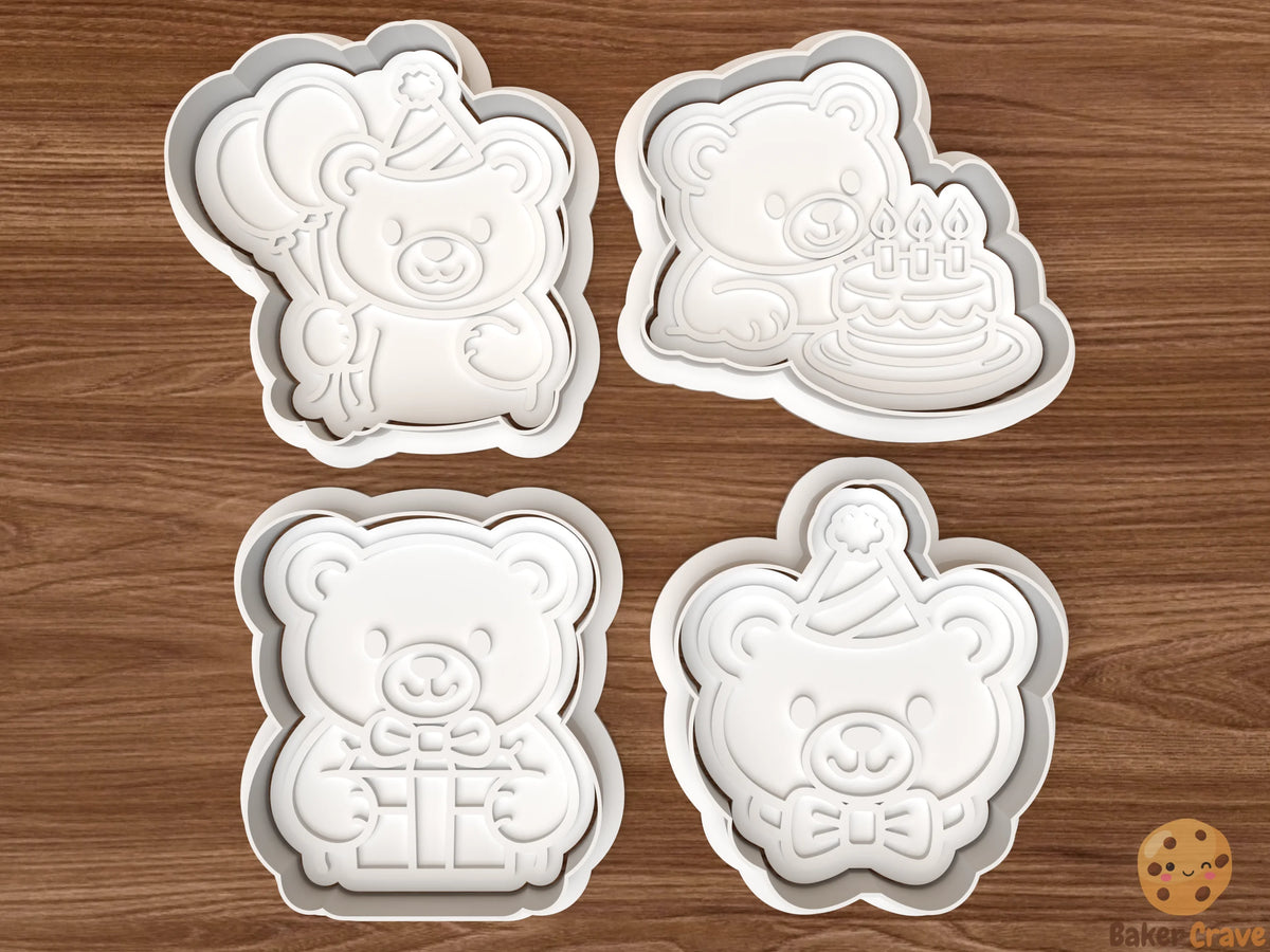 Birthday Teddy Bear Cookie Cutter Set - bear1