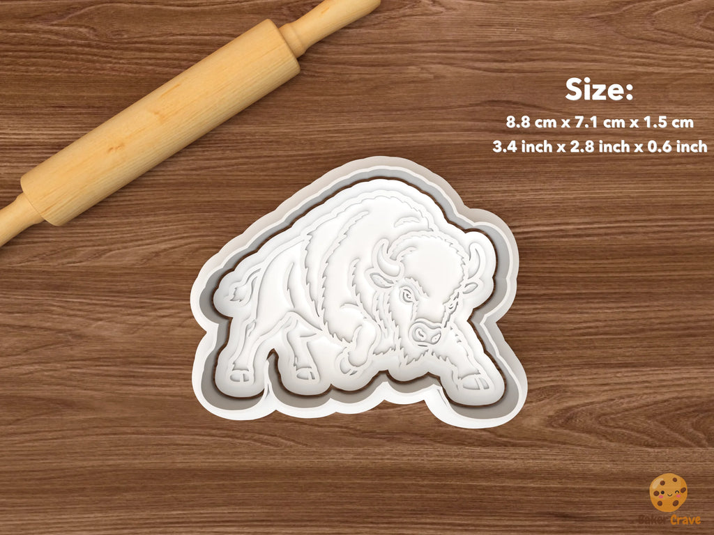 Bison Cookie Cutter Set STL File - single charging bison