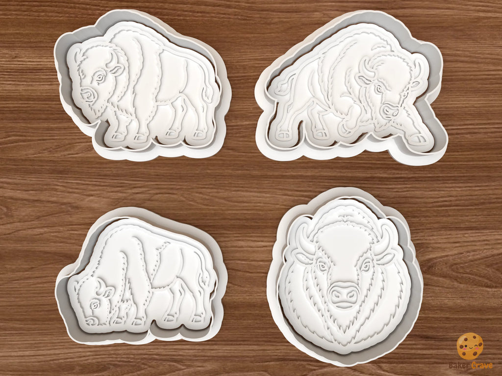 Bison Cookie Cutter Set STL File - 01 set main