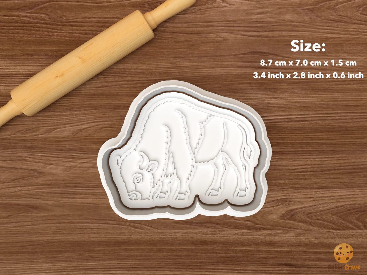 Bison Cookie Cutter Set - single grazing bison