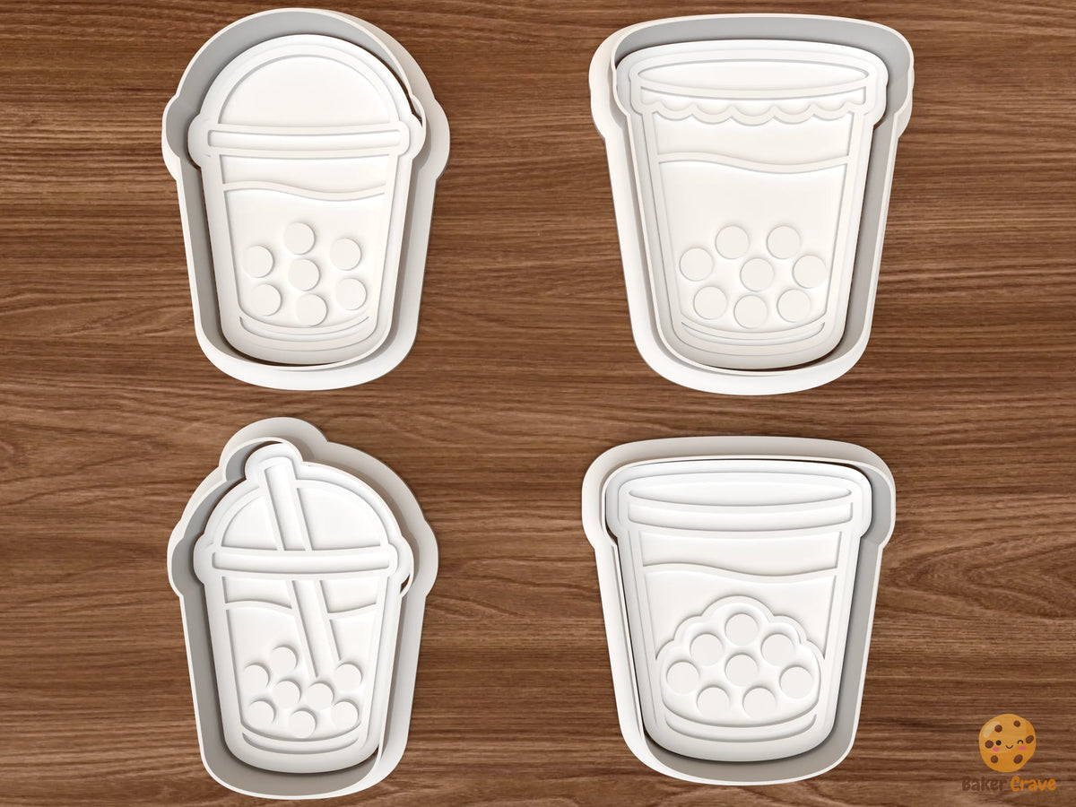 Boba Tea Cookie Cutter Set STL File - 01 set main