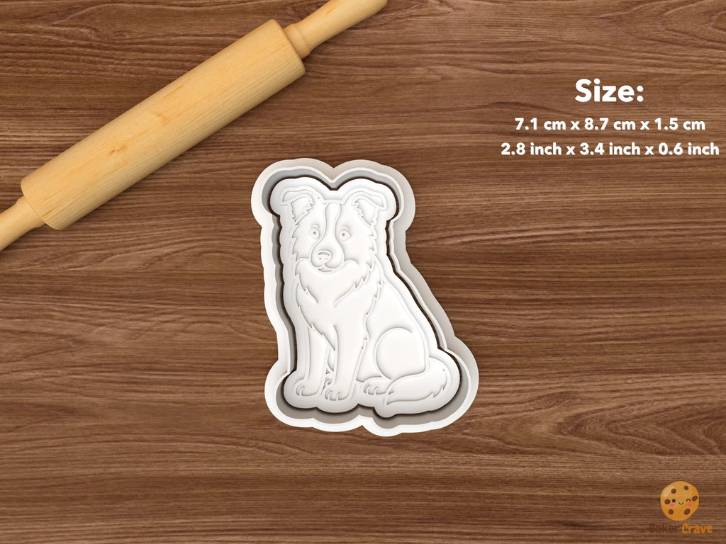Border Collie Dog Cookie Cutter Set STL File - single sitting border collie dog