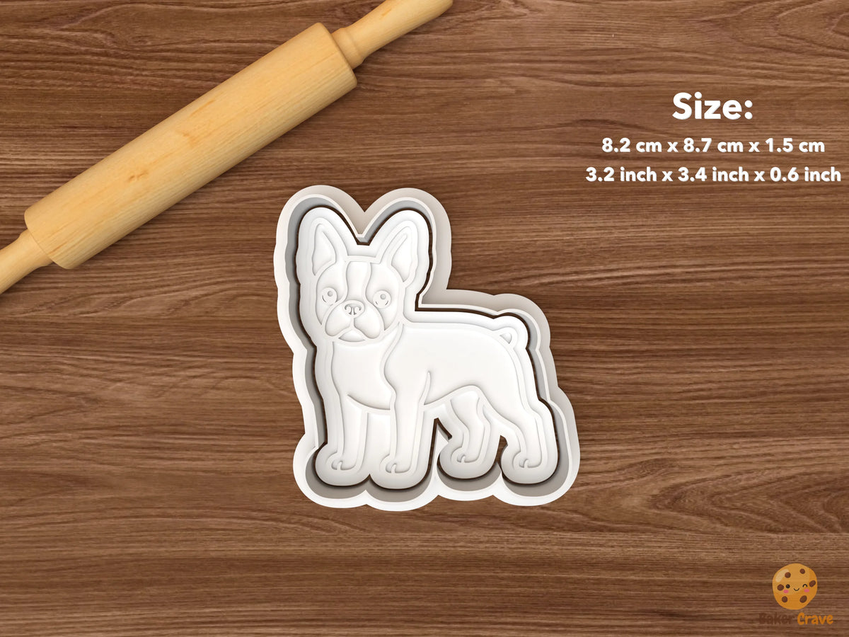 Boston Terrier Dog Cookie Cutter Set - single standing boston terrier dog