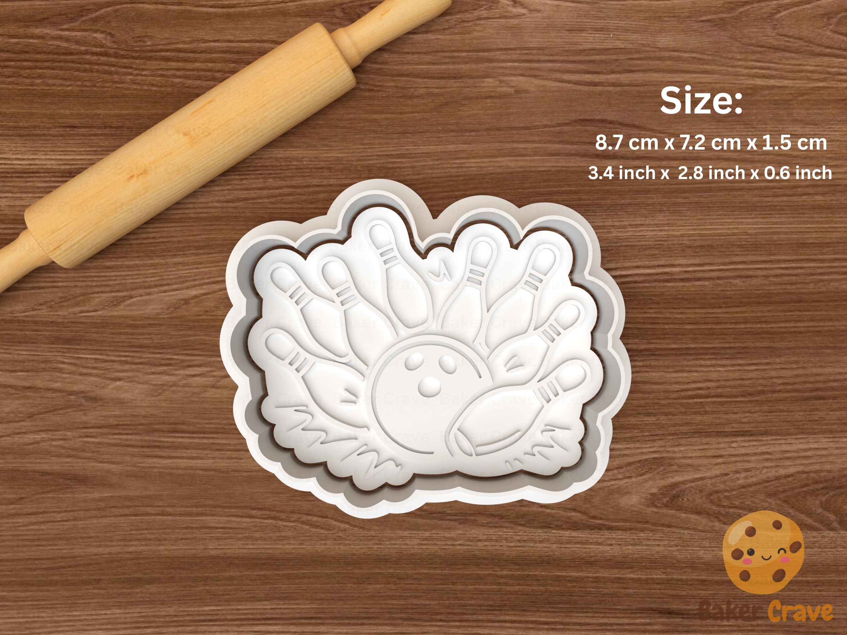 Bowling Cookie Cutter Set STL File - bowling8