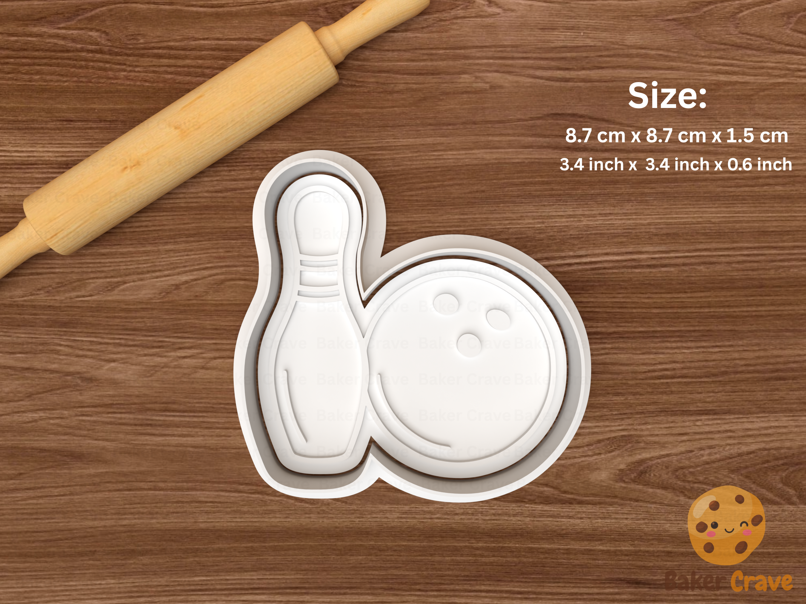 Bowling Cookie Cutter Set STL File - bowling9