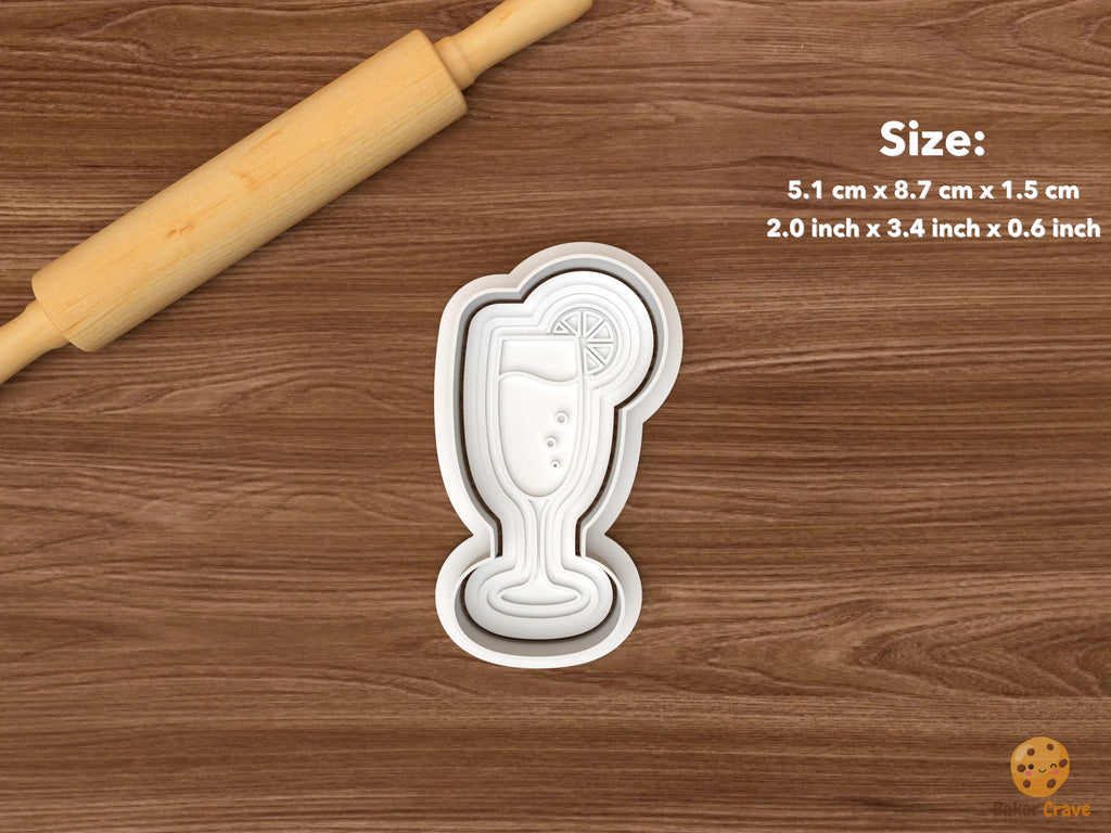 Bridal Brunch Cookie Cutter Set STL File - single mimosa glass