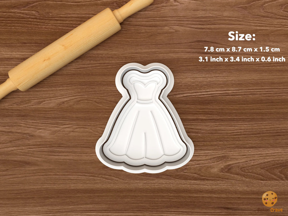 Bridal Dress Fitting Cookie Cutter Set - single bridal dress