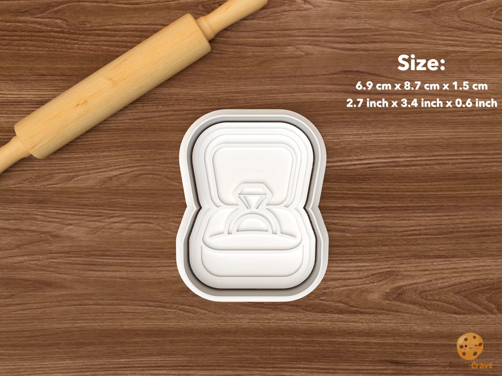 Bridal Shower Cookie Cutter Set STL File - single ring box