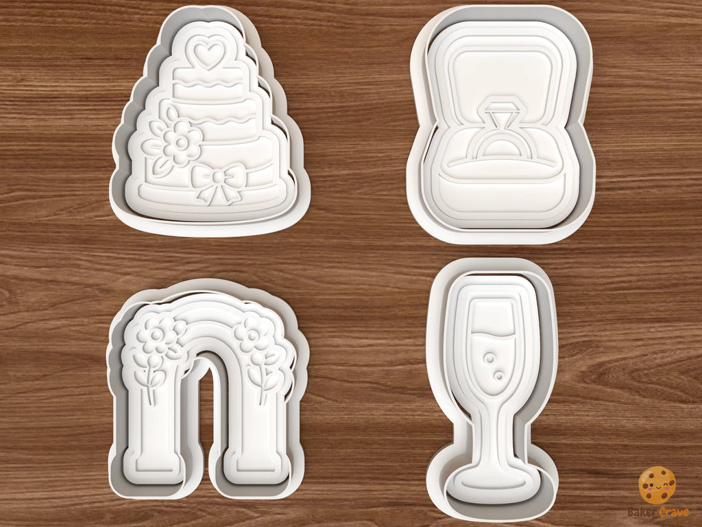 Bridal Shower Cookie Cutter Set STL File - 01 set main