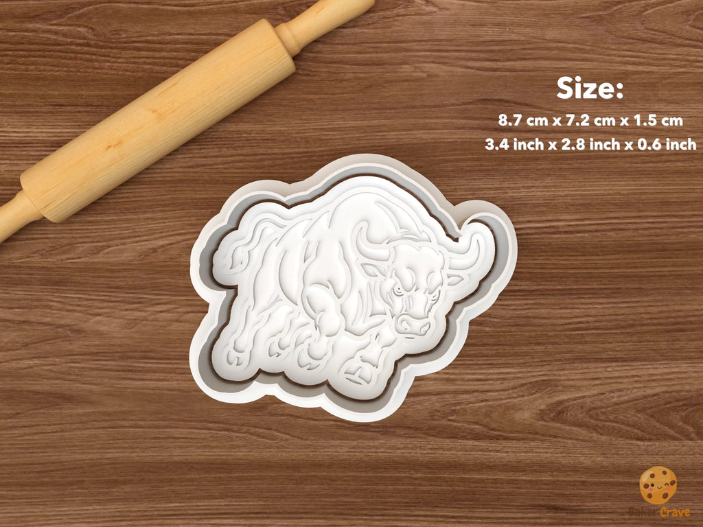 Bull Cookie Cutter Set STL File - single charging bull