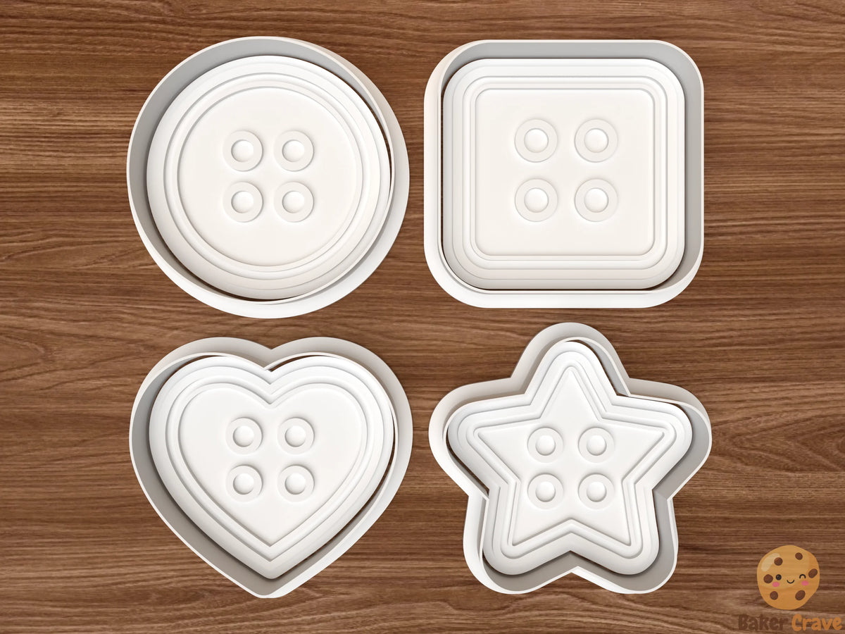 Button Cookie Cutter Set STL File - button1
