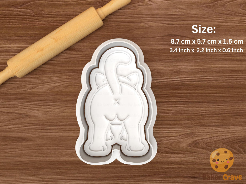 Funny Cat Butt Cookie Cutter STL File