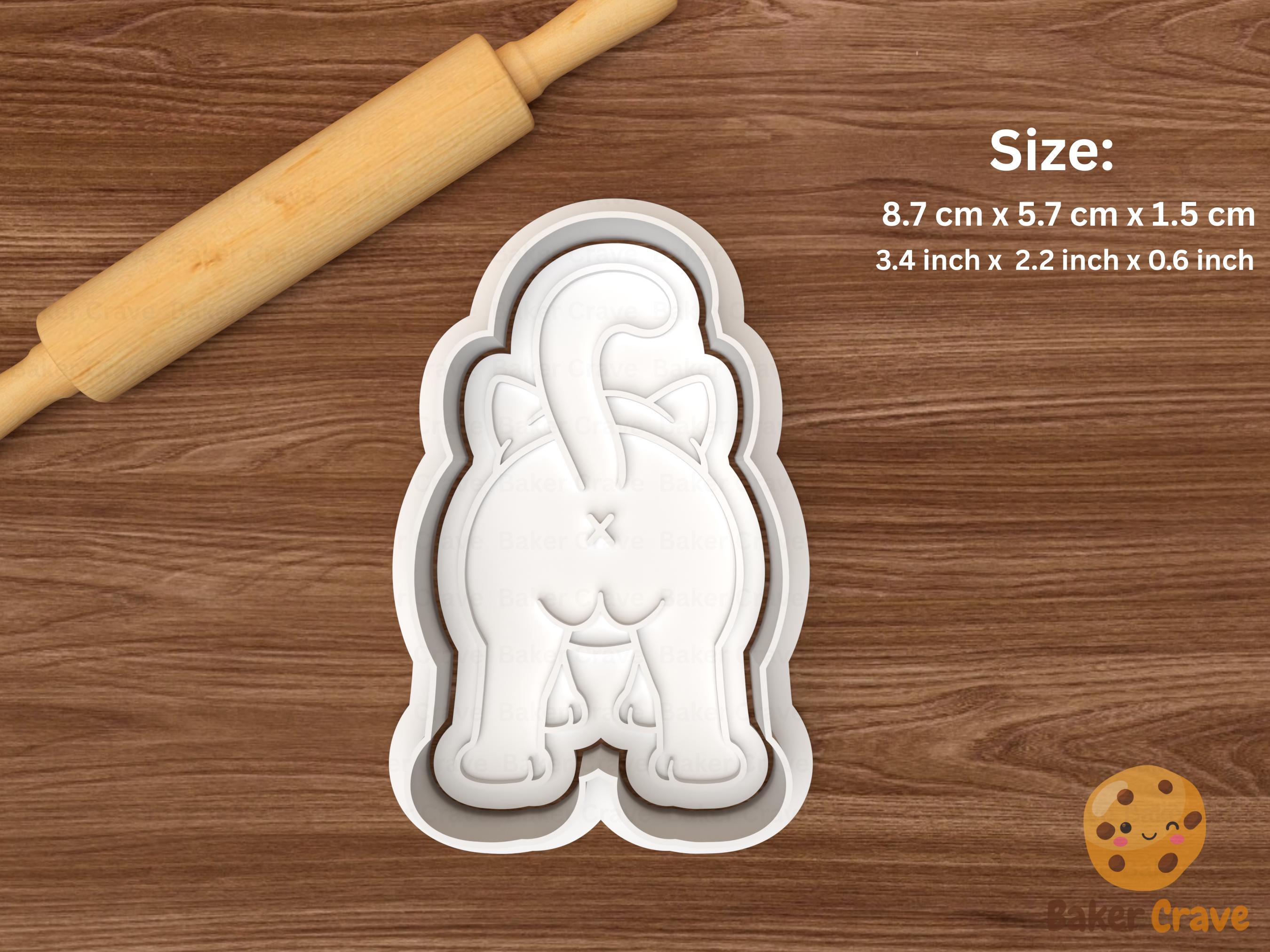 Funny Cat Butt Cookie Cutter STL File