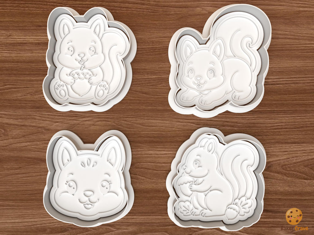Squirrel Cookie Cutter Set STL File