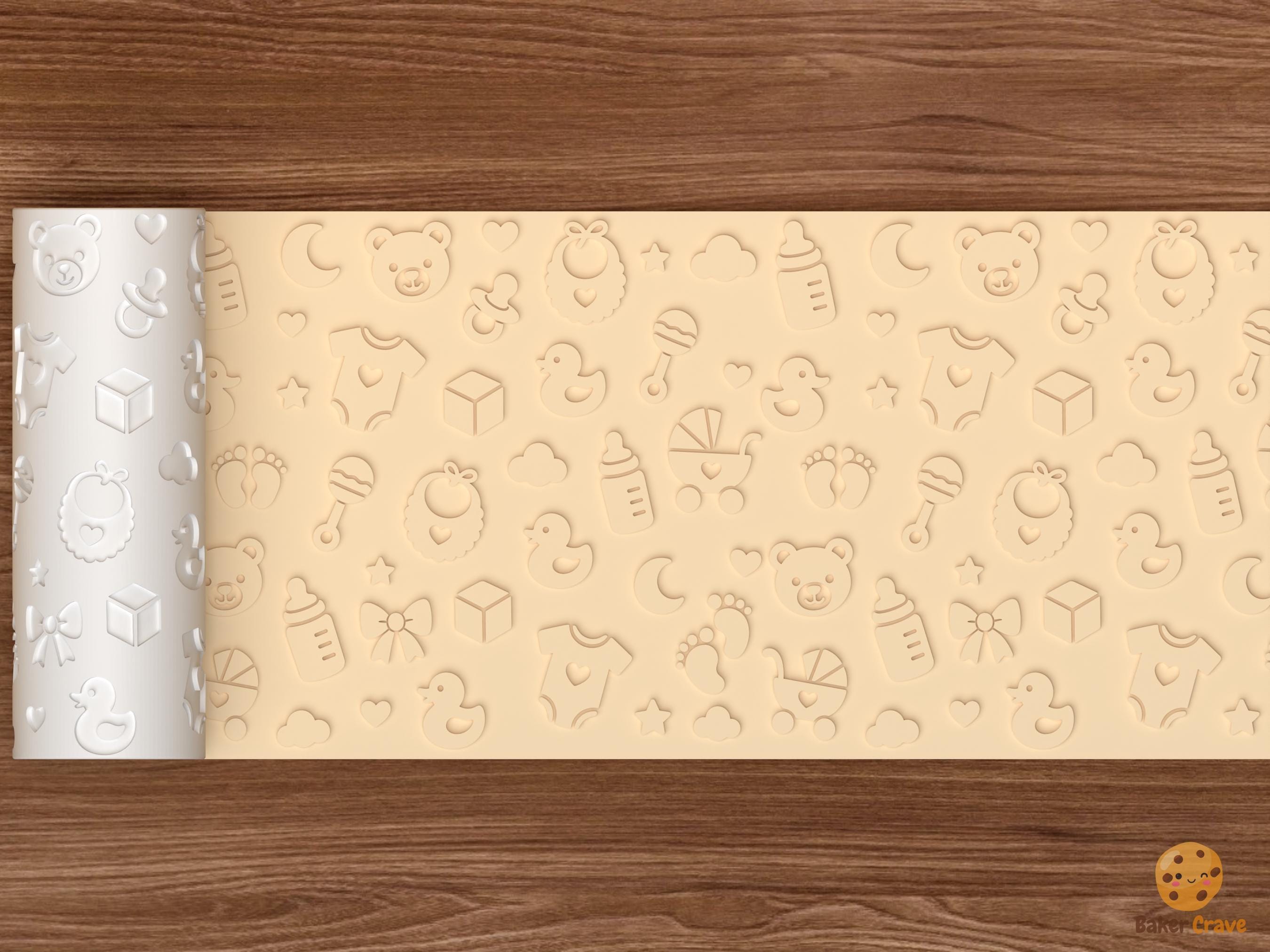 Baby Shower Pattern Textured Roller STL File