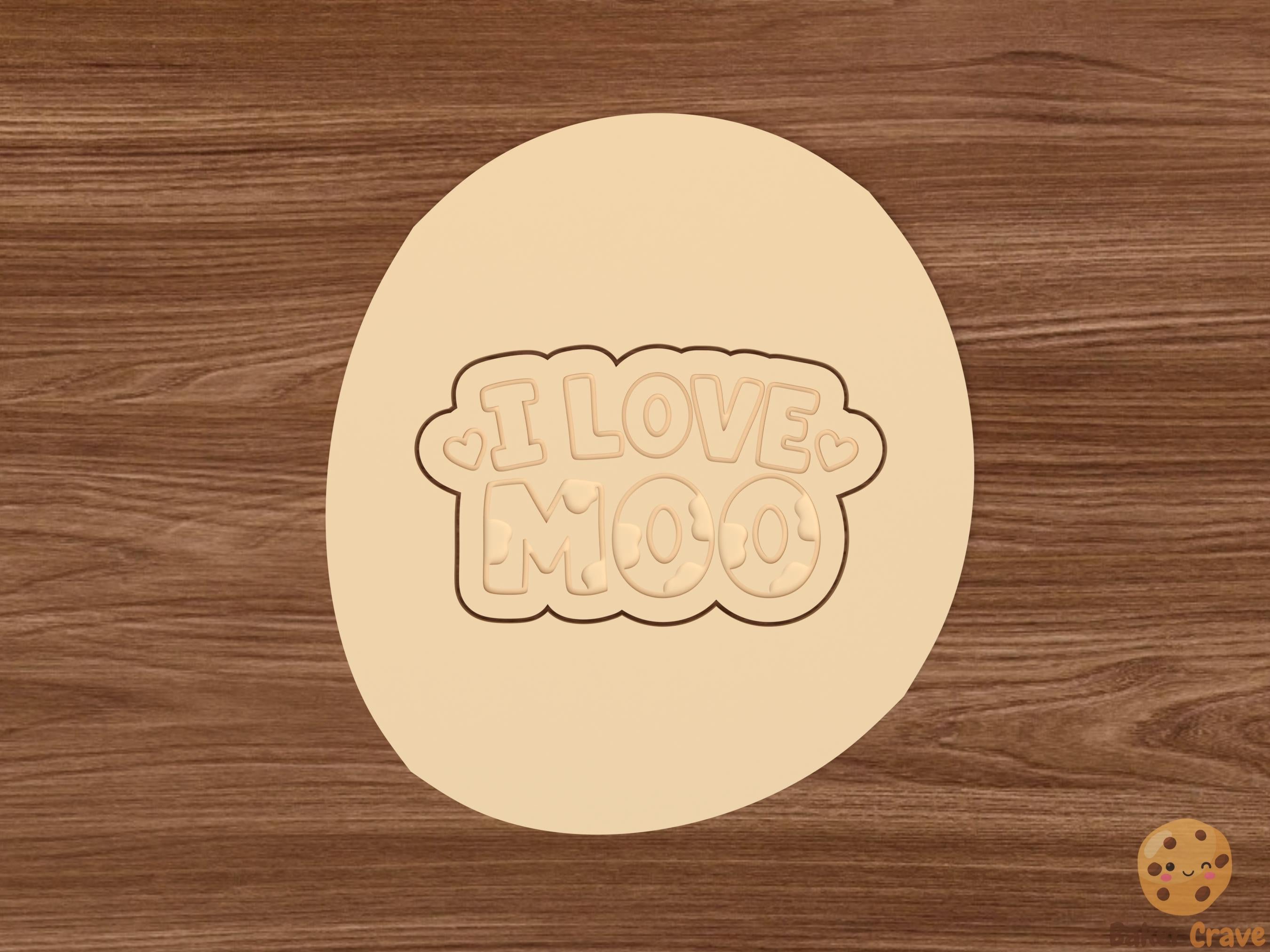 I Love Moo Valentine Cookie Cutter Set STL File