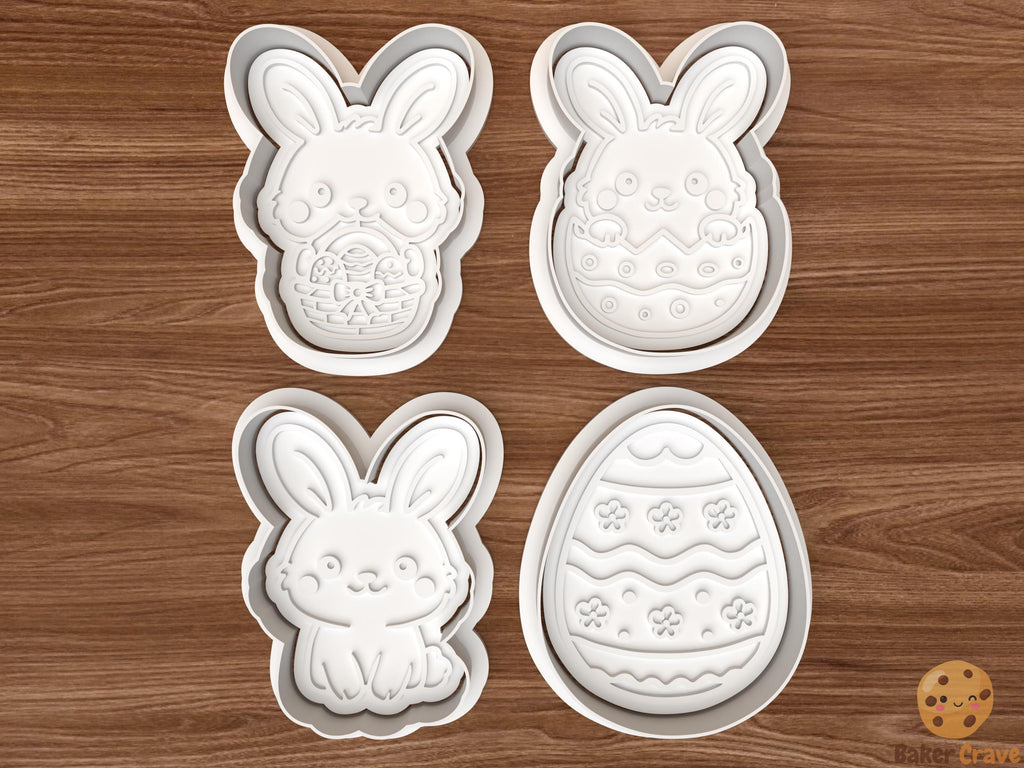 Easter Bunny Cookie Cutter Set STL File