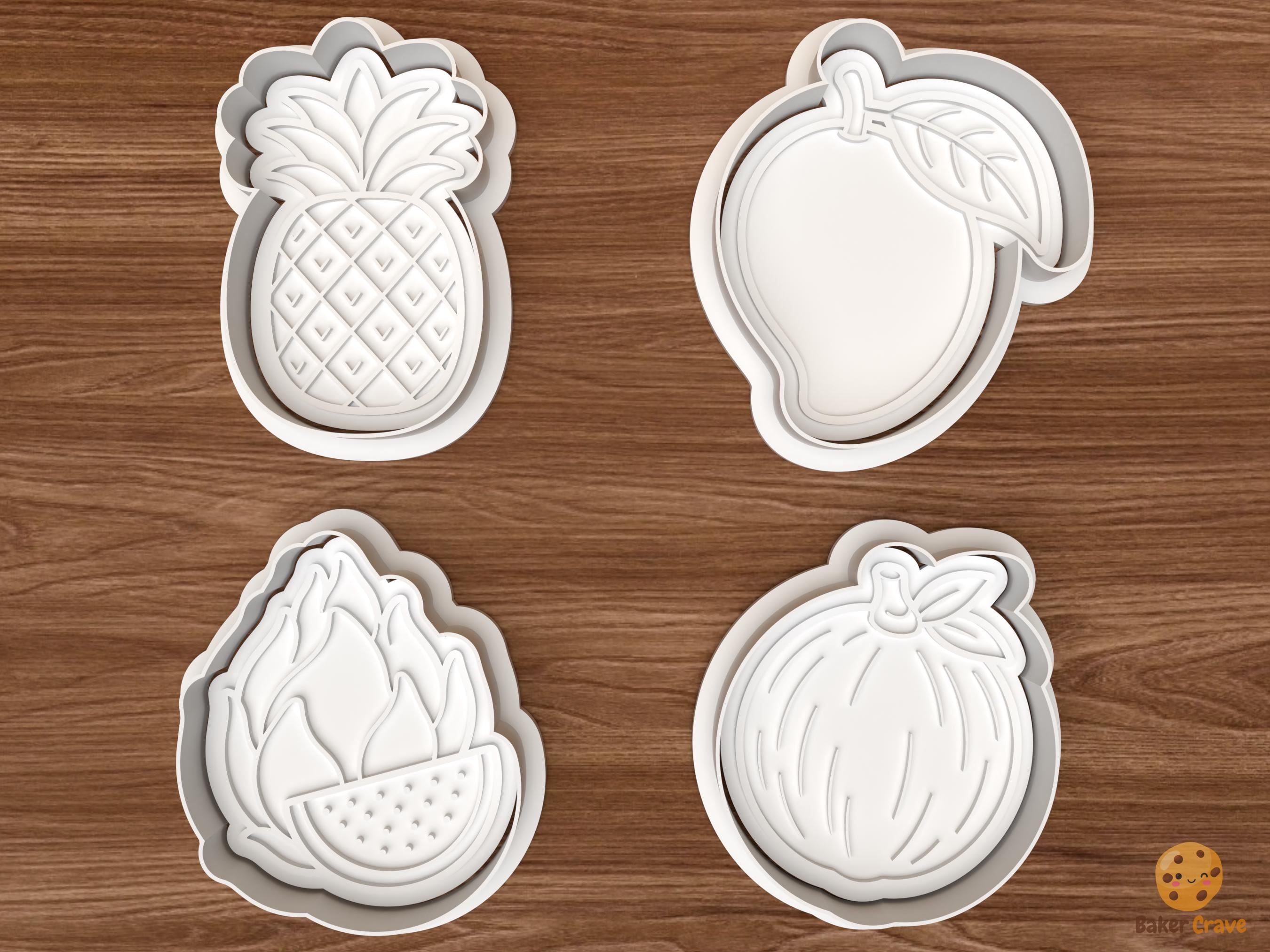 Tropical Fruit Cookie Cutter Set STL File
