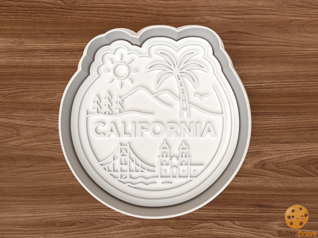 california scene Cookie Cutter STL File - ca1