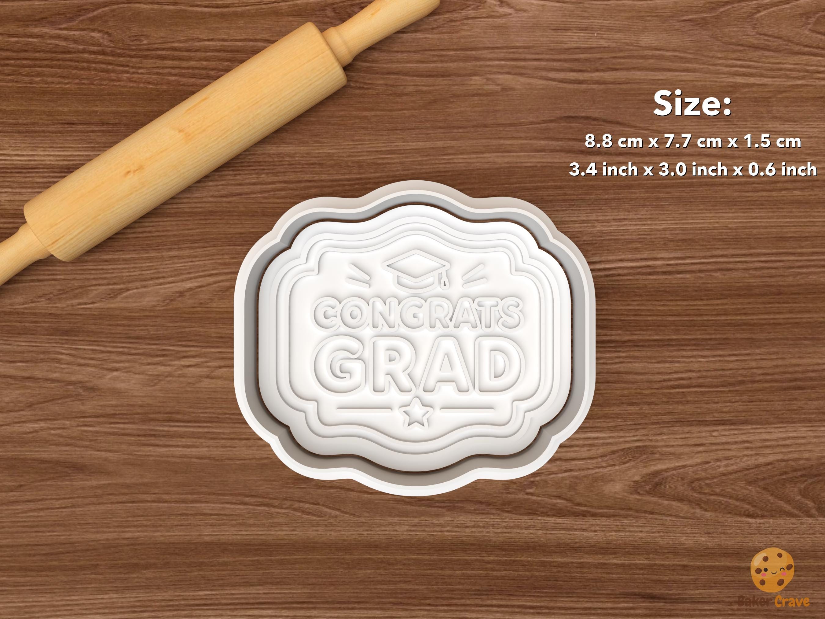 Congrats Grad Graduation Cookie Cutter Set STL File