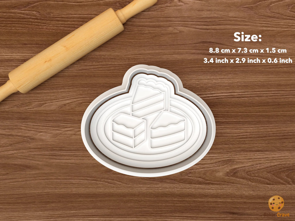 Cake Tasting Bridal Cookie Cutter Set STL File - single cake tasting plate