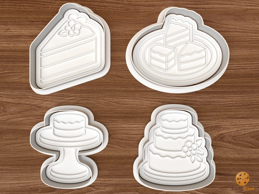 Cake Tasting Bridal Cookie Cutter Set STL File - 01 set main