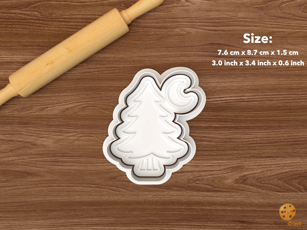 Camping Cookie Cutter Set - single pine tree moon