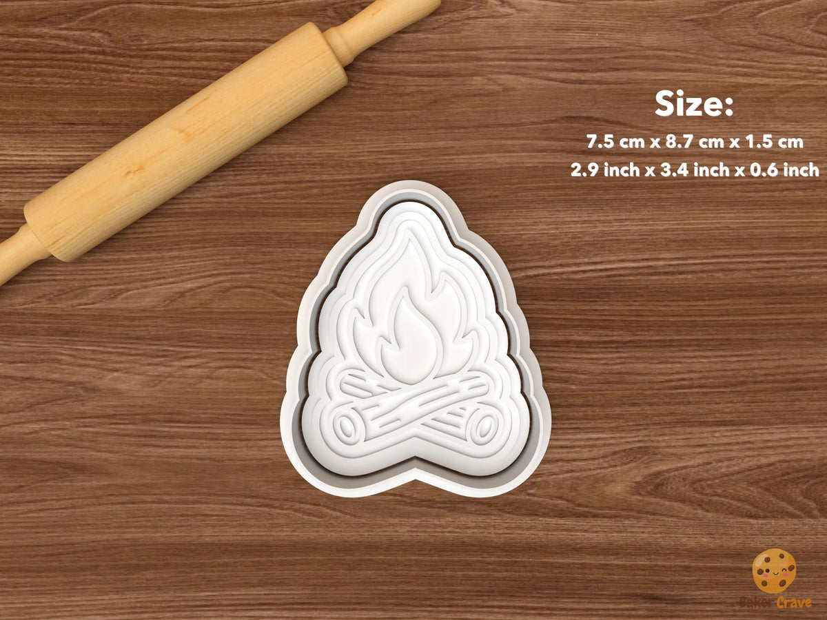 Camping Essentials Cookie Cutter Set STL File - single campfire