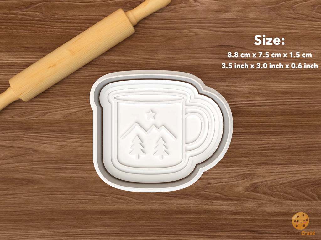 Camping Essentials Cookie Cutter Set STL File - single camping mug