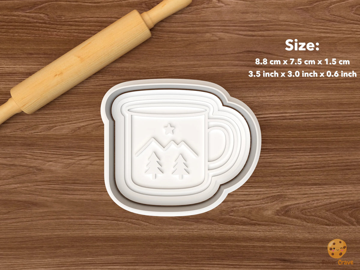 Camping Essentials Cookie Cutter Set STL File - single camping mug