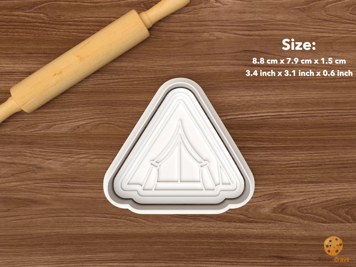 Camping First Birthday Cookie Cutter Set - single camping tent