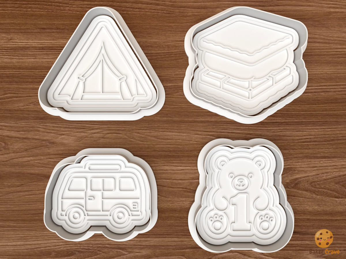 Camping First Birthday Cookie Cutter Set - 01 set main