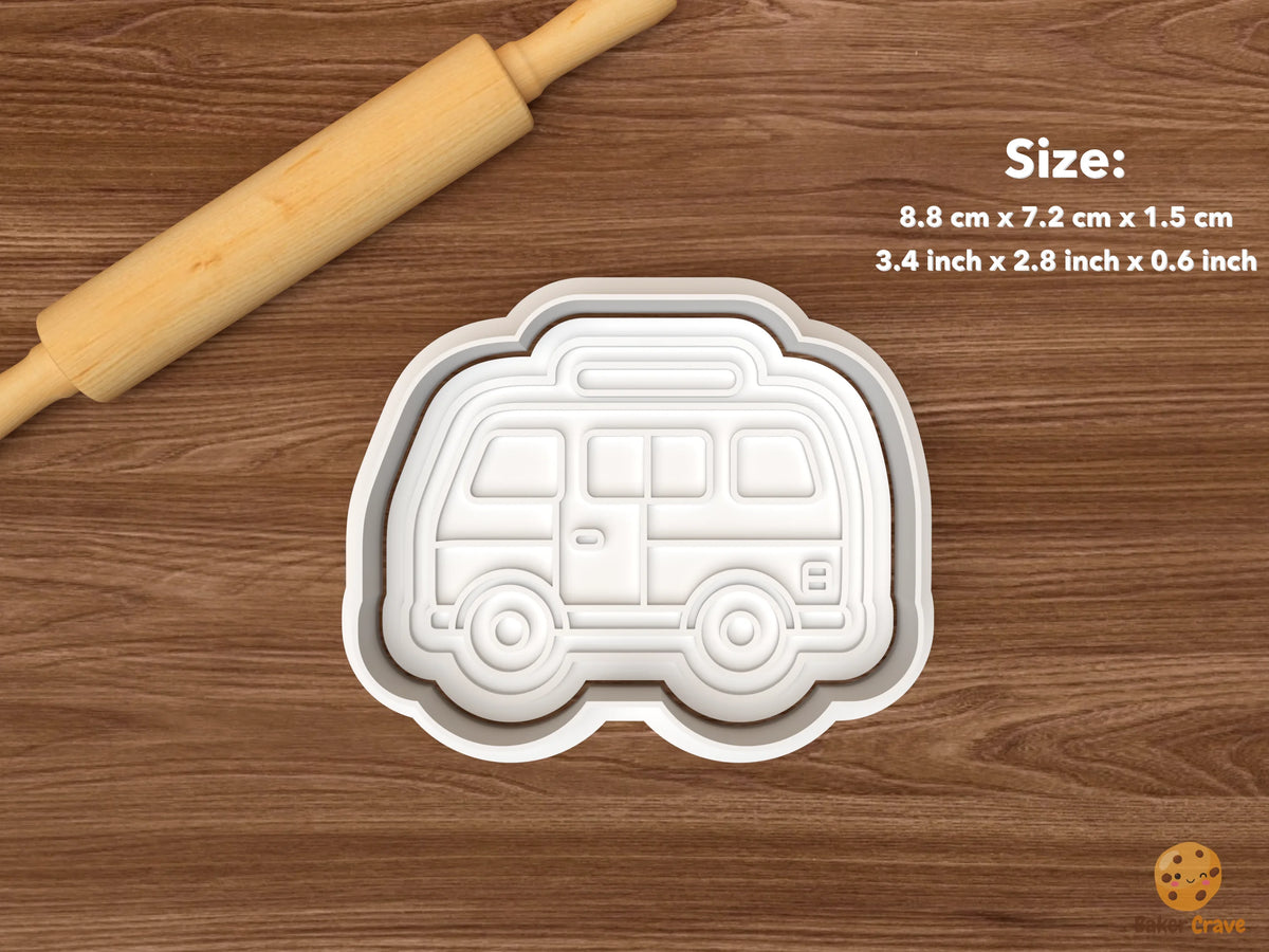 Camping First Birthday Cookie Cutter Set - single camper van